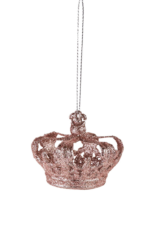 2have Crown Pendant Pink/Gold Glitter H7xD8 cm