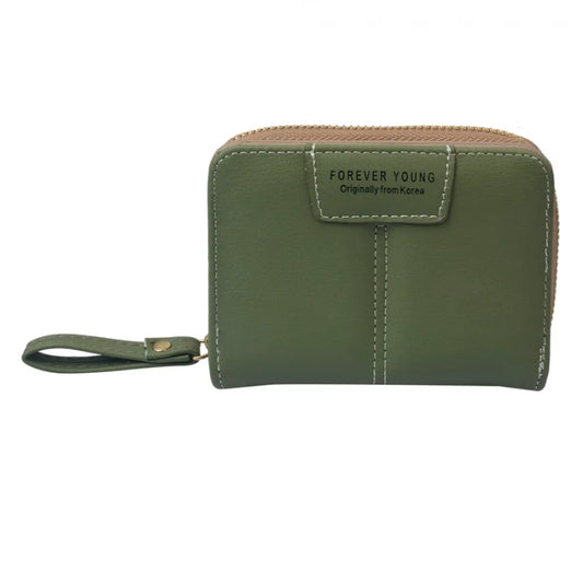 Clayre &amp; Eef Green Faux Leather Handbag 12x9x3 cm