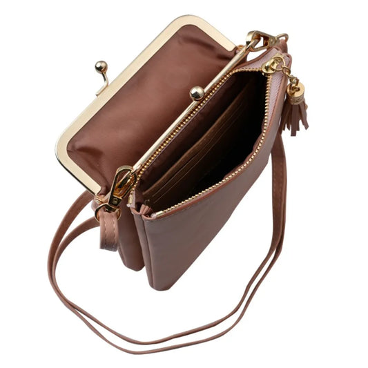 Clayre &amp; Eef Handbag in Pink Leather Look 13x3x17 cm
