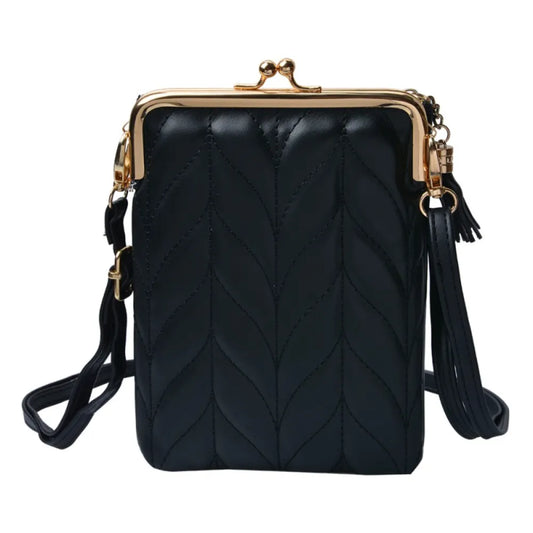 Clayre &amp; Eef Handbag in Black Leather Look 13x3x17 cm